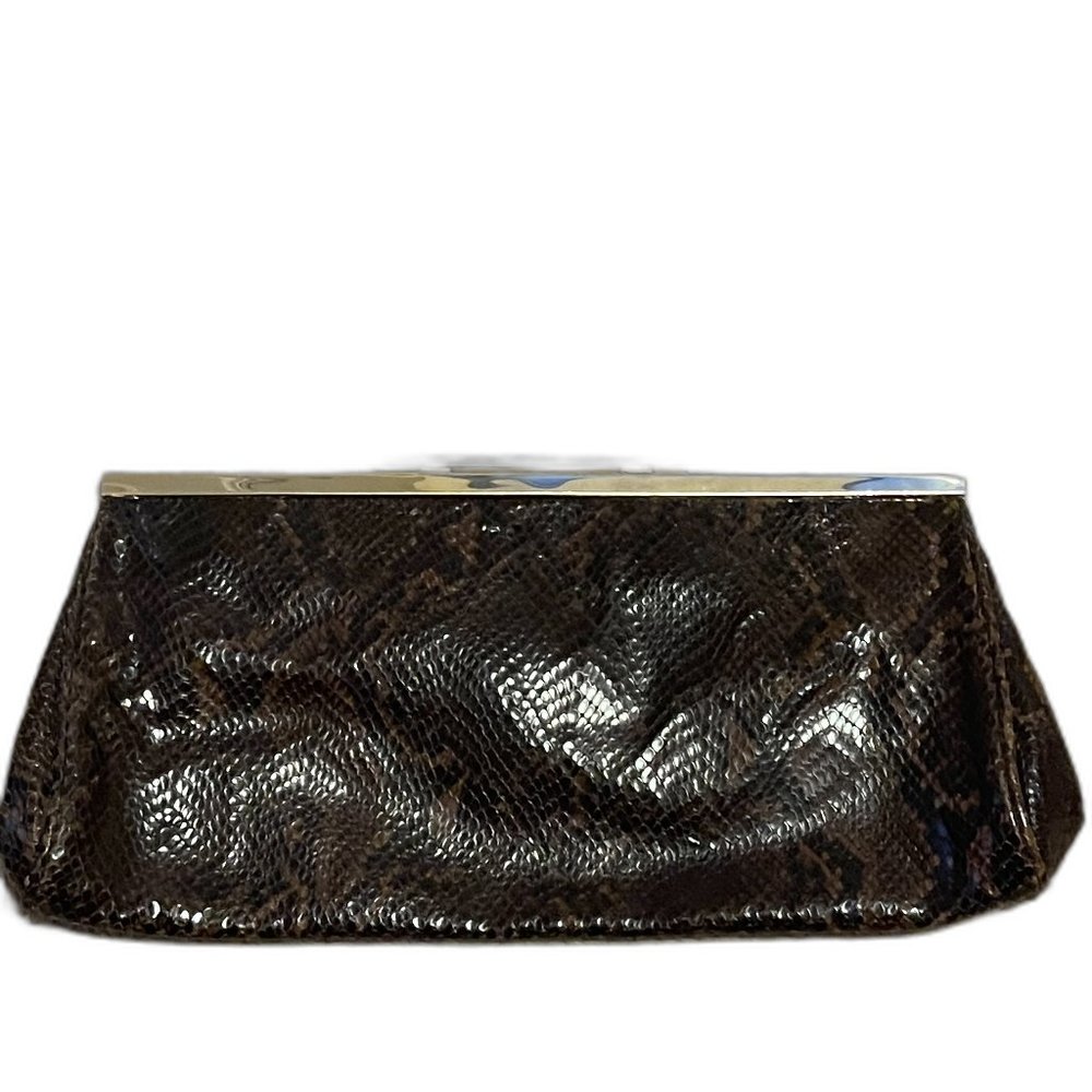 Tanner Snakeskin Crossbody Clutch
